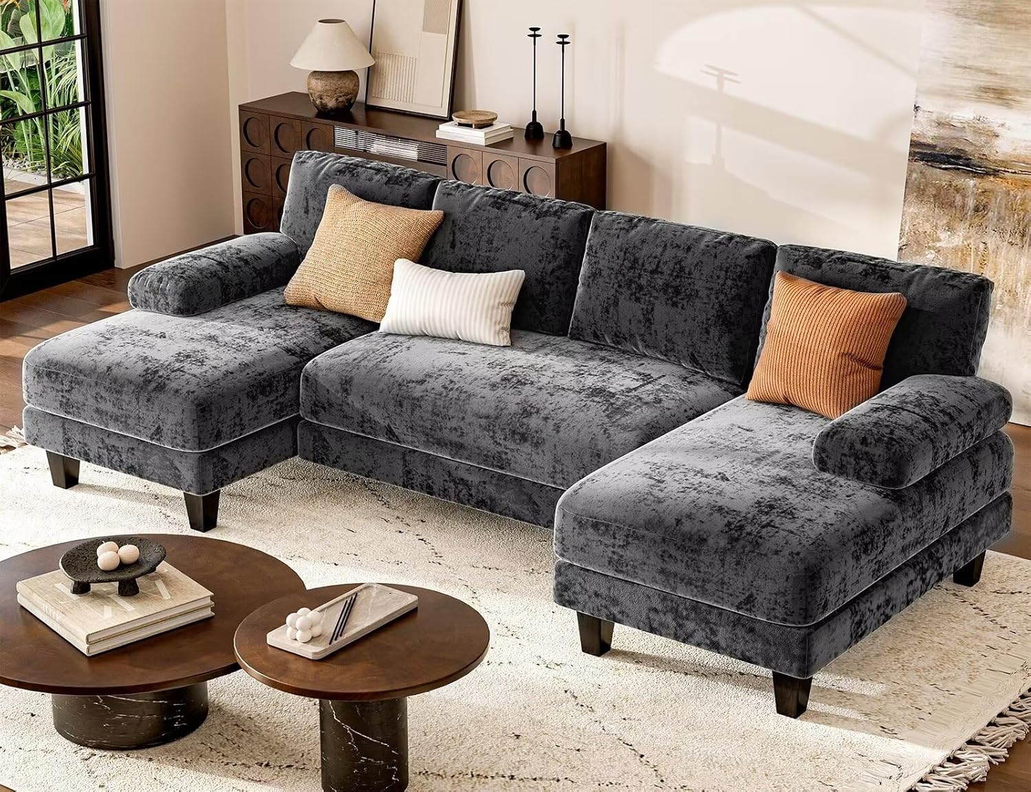 Txtin's U Shaped Sectional Couches for Living Room, 111 Inch Modular S ...
