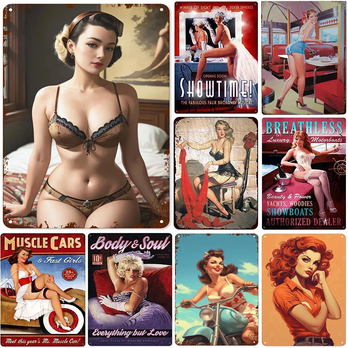 P-47 Eye Candy – Pin-Up Girl Targa in metallo vintage in latta 20,3 x 30,5 cm P-47 Eye Candy – Pin-Up Girl Targa in metallo vintage in latta 20,3 x 30,5 cm