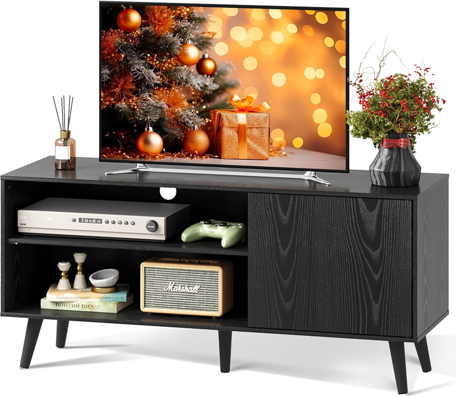 WLIVE TV Stand for 55 Inch TVs, Entertainment Center with Storage Cabi ...