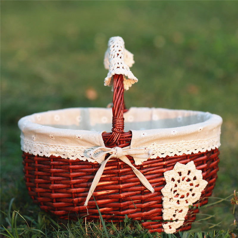Wicker Basket Picnic Basket Gift Empty Oval Willow Woven Basket Easter ...