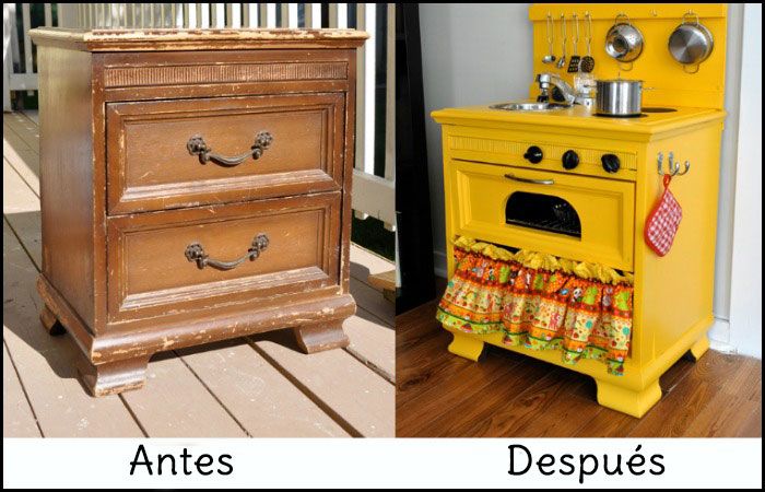 From an Old Table to an Adorable Play Kitchen for Girls! - grandgoldman.com