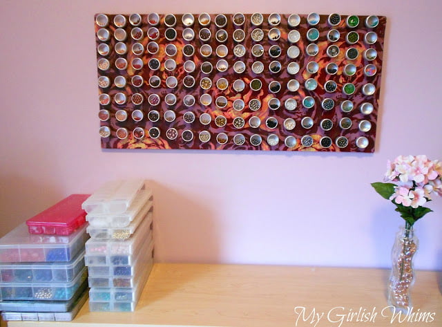 Fabric-covered magnetic board to keep things organized! - grandgoldman.com