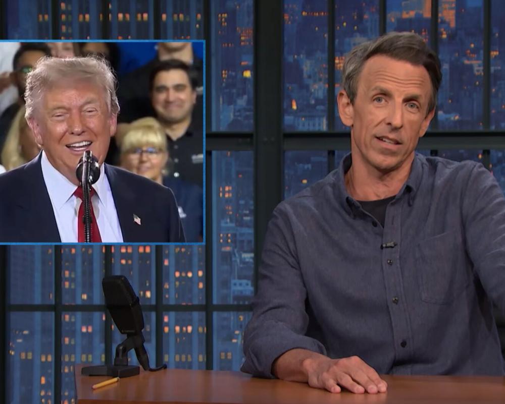 Seth Meyers on Trump Heckled Over Epstein Ties in Late Night