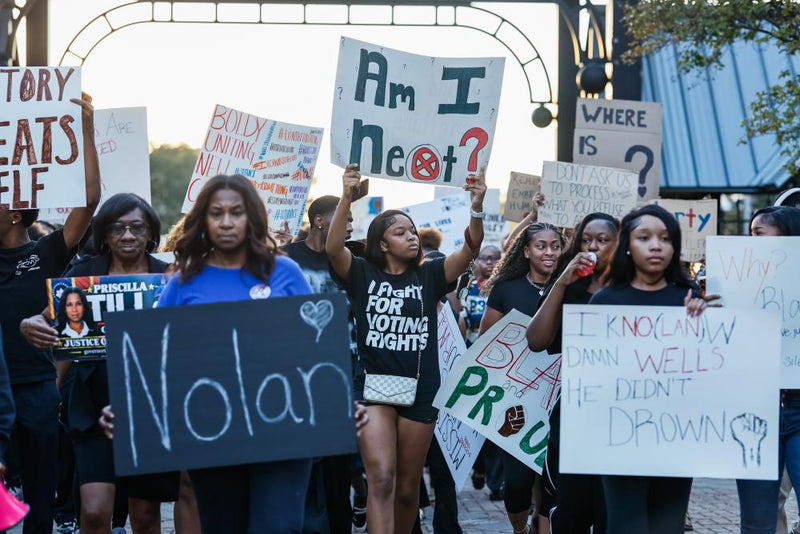 Black College Students March for Nolan Wells and Voting Rights