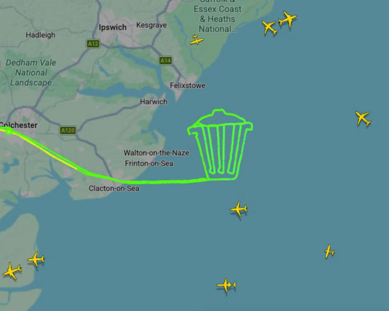 Count Binface Stunt: Pilot Traces Bin Shape in Clacton Byelection