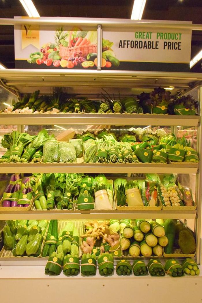 Asian supermarkets once again use leaves instead of plastic - grandgoldman.com