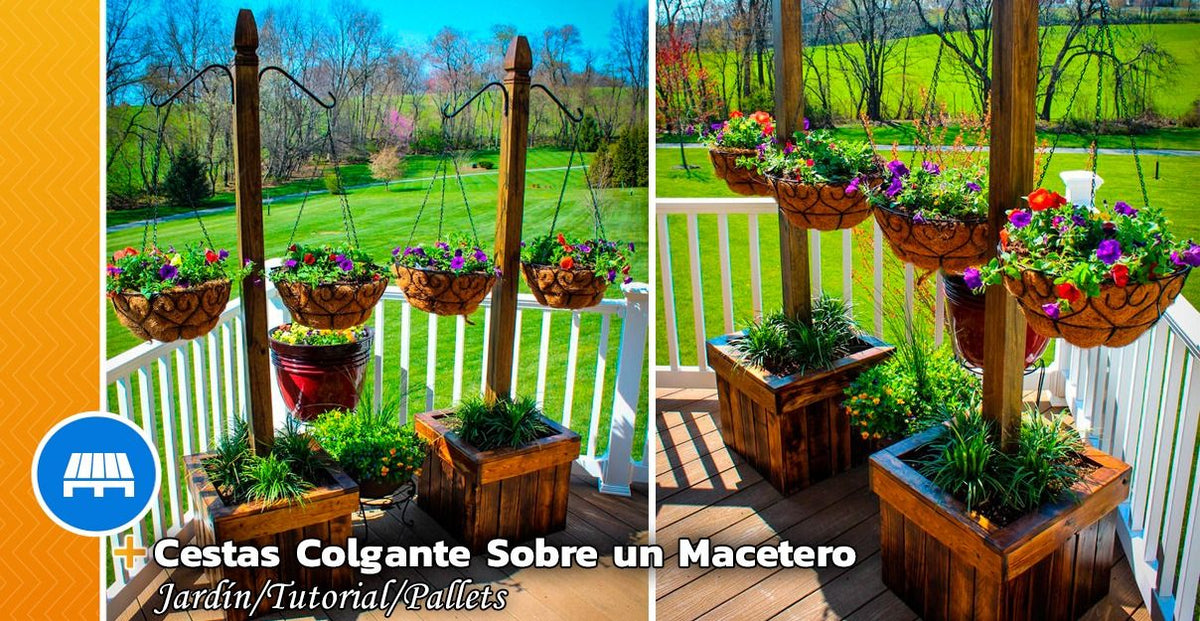 Column for Hanging Baskets in a Flower Pot - grandgoldman.com
