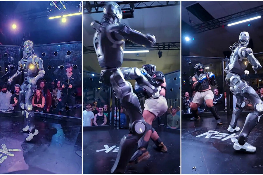 MMA Fight Between YouTuber and Robot Ends with a Massive Kick