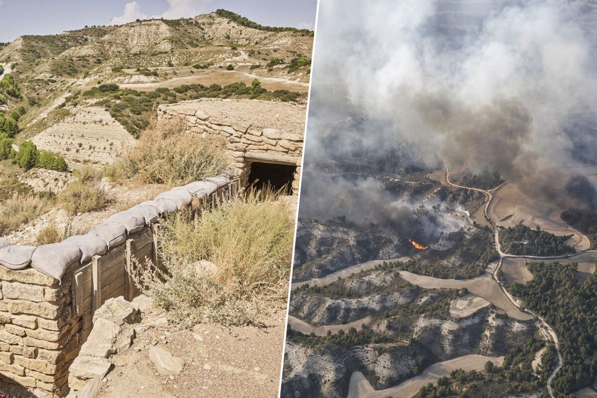 Spanish Civil War Trenches Revealed by Leciñena Fire in Los Monegros