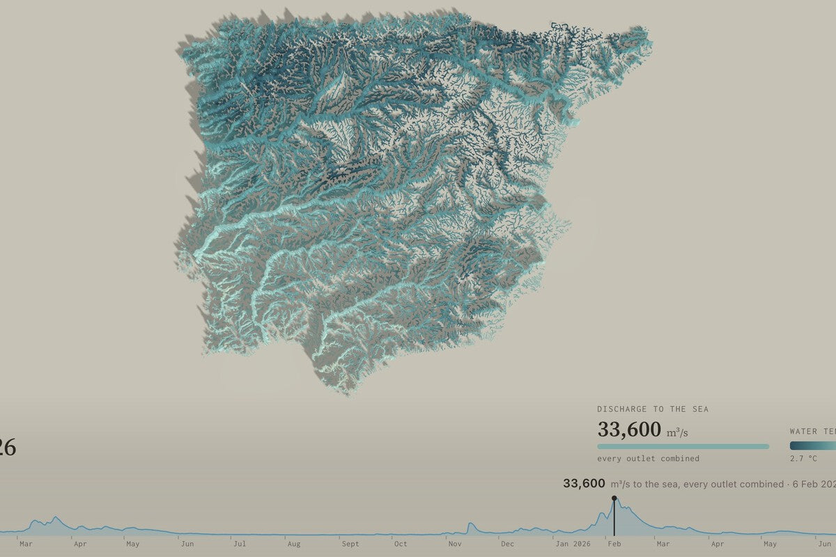 Iberian Rivers Swing from Drought to Deluge: Interactive Map Shows 38x Flow