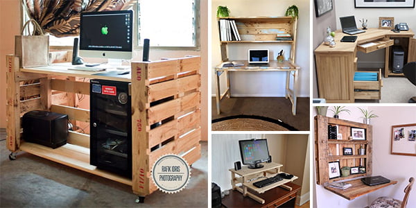 Inexpensive ideas to have a computer desk made with pallets! - grandgoldman.com