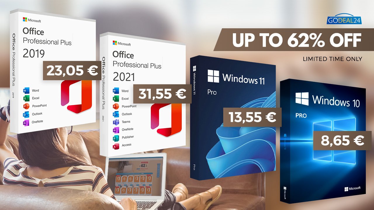 Genuine Office and Windows keys from €13.55 at Godeal24! Don't be late!