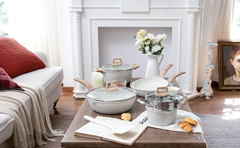 CAROTE Nonstick Cookware Sets 10pcs Review - grandgoldman.com