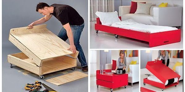 How to Build a Coffee Table That Turns into a Bed Instantly! - grandgoldman.com