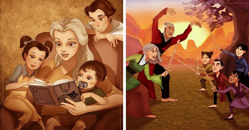8 Hilarious Pics Disney Princesses Enjoying Their Old Age After Their Adventurous Lives