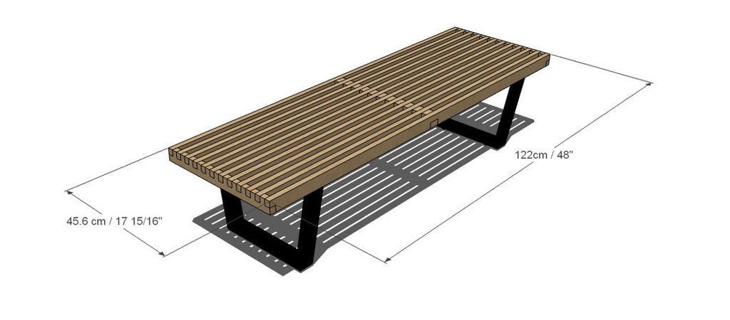 Do it yourself! Modern Wooden Slat Bench! - grandgoldman.com