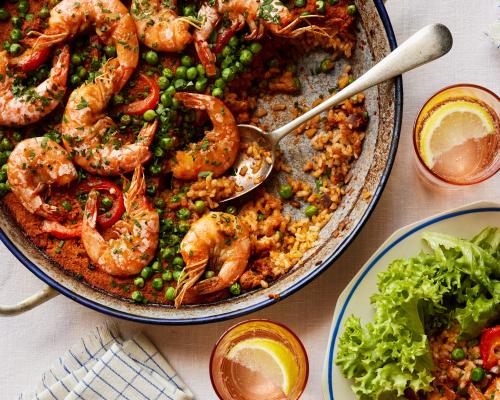 Spanish Summer Recipes: Grilled Prawns with Red Rice