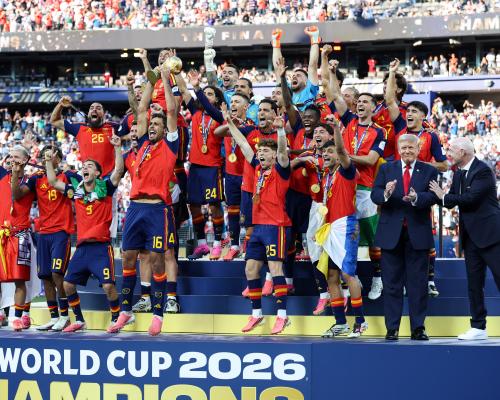 Trump Awkwardly Lingers as Spain Celebrates World Cup Win