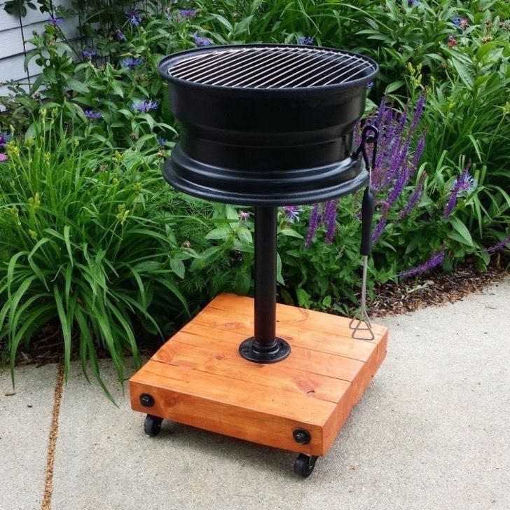 Make an incredible grill with a tire ring - grandgoldman.com