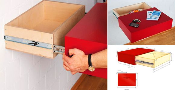 How to make a Floating Shelf with Secret Drawer to the exact size! - grandgoldman.com