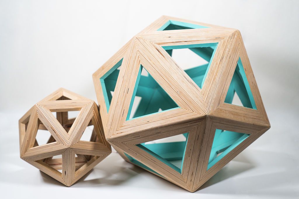 Plywood Icosahedron with Lights and the Other 4 Platonic Solids! - grandgoldman.com