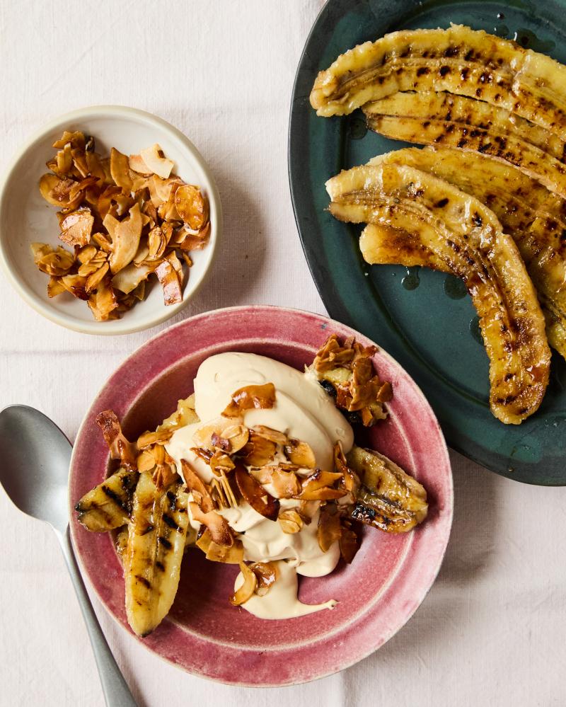 Barbecued Fruit Desserts: Cherry Sundaes and Banana Splits