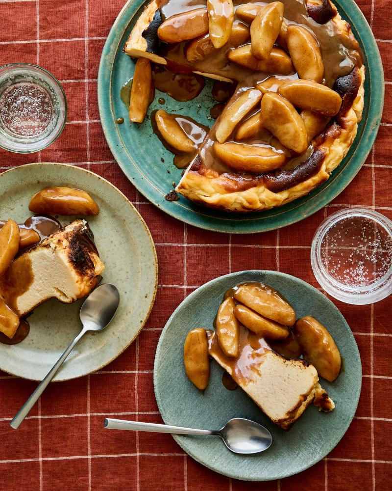 Toffee Apple Basque Cheesecake Recipe: Burnt Perfection