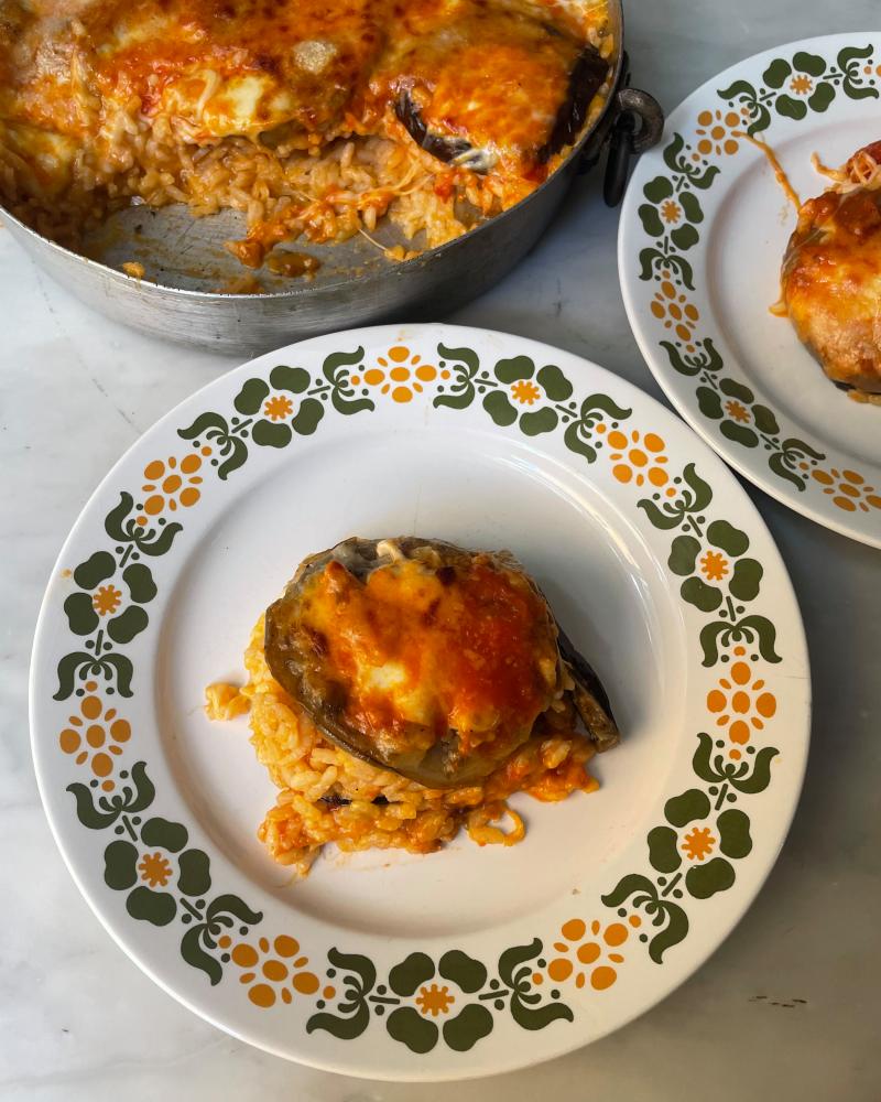 Rachel Roddy’s Rice, Aubergine and Mozzarella Bake Recipe