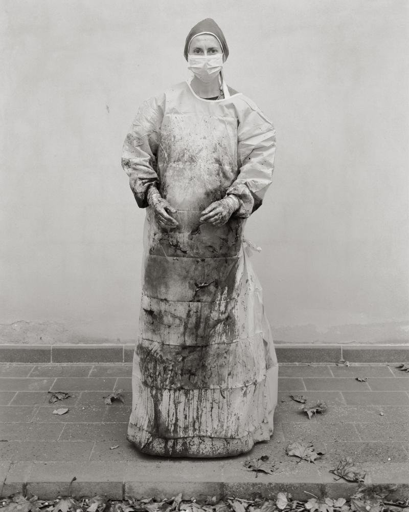 Andrea Modica's Horse Hospital Photography: Blood-Splattered Surgeon