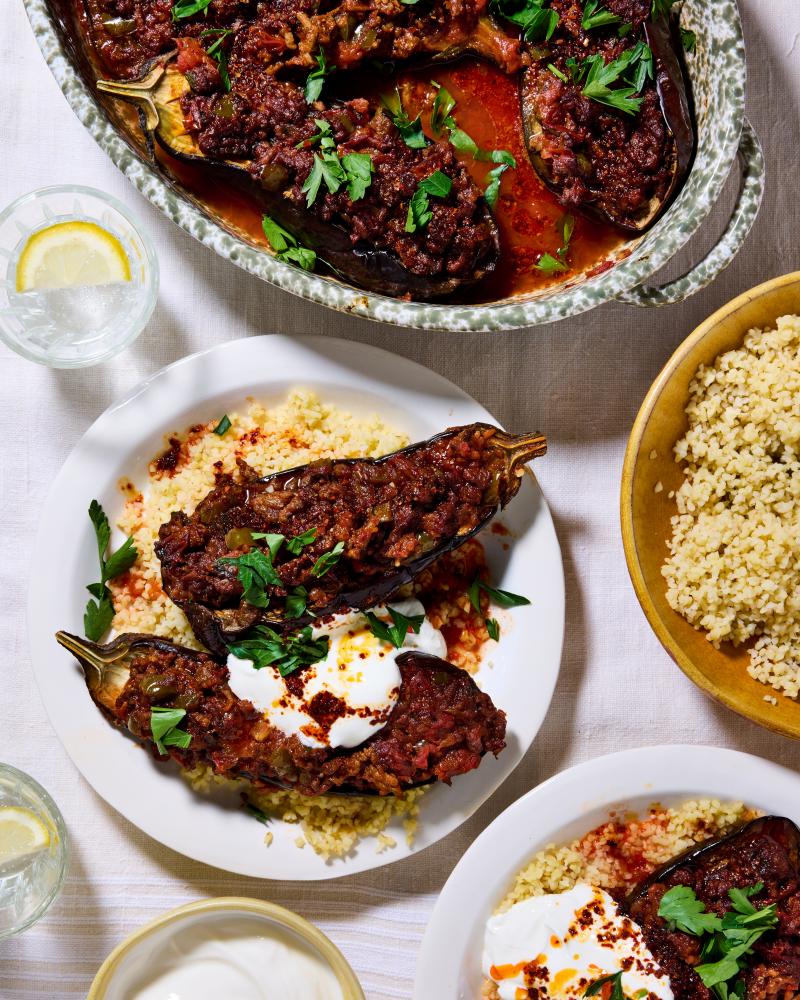 Spiced Lamb-Stuffed Aubergine Recipe with Aleppo Chilli Butter