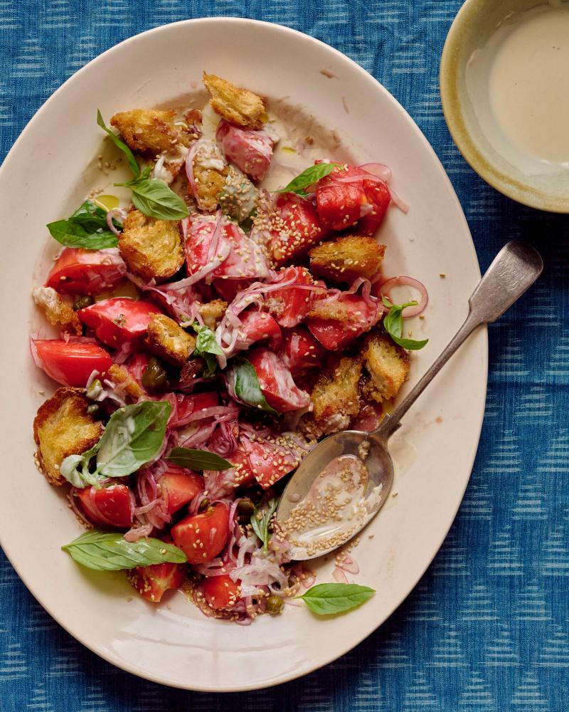 Tahini Panzanella and Curried Corn Farinata: Bitter Recipes