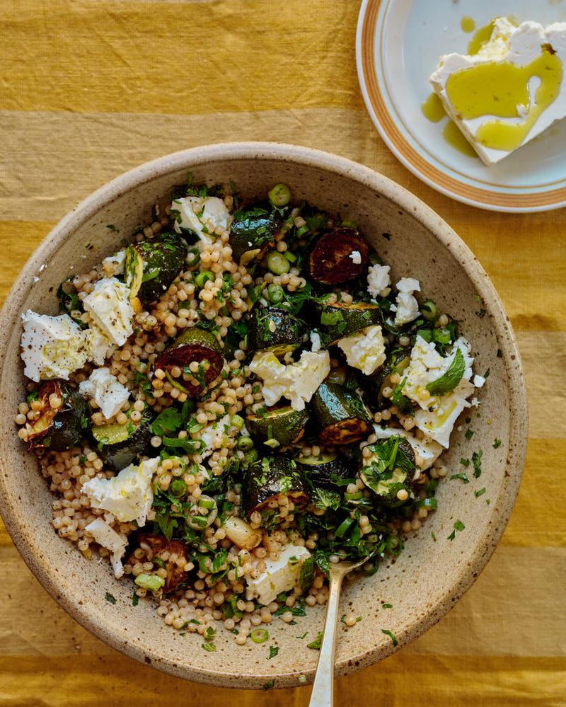 Courgette and Preserved Lemon Herby Giant Couscous Recipe