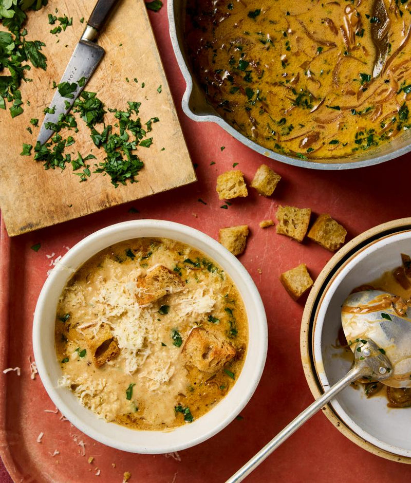 Vegetarian French Onion and Parsley Soup Recipe