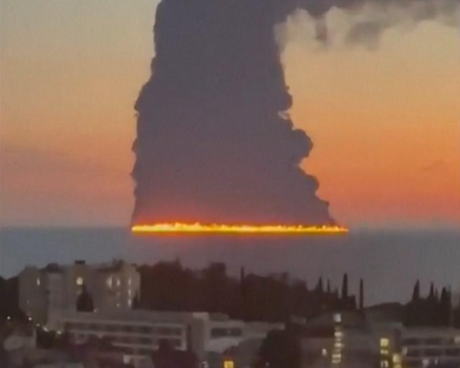 Naval Drone Hits Oil Tanker Off Sochi, Sparking Black Sea Blaze