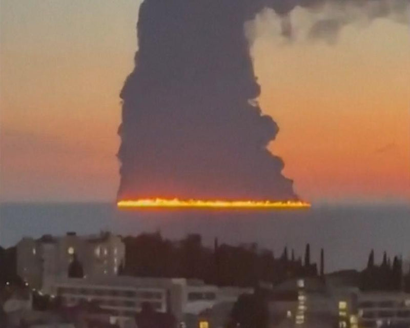 Naval Drone Hits Oil Tanker Off Sochi, Sparking Black Sea Blaze