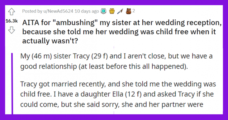 Sister Lies About ‘Child-Free’ Wedding And Intentionally Excludes Brother’s Amputee Daughter, Drama Ensues