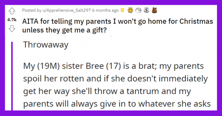Parents Give Their Favorite Child Gifts After Announcing “No Gifts” Rule, Family Drama Ensues