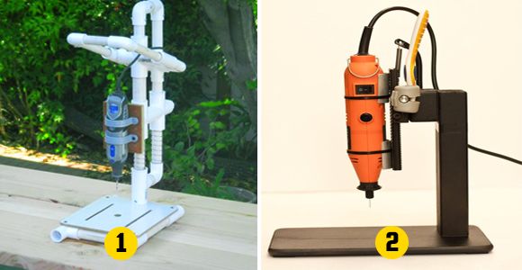 Drill stand made with PVC pipes to exact size! - grandgoldman.com
