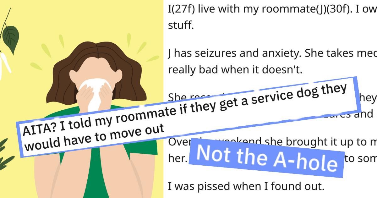 Girl Wouldn’t Let Her Roommate Have A Service Dog For Her Seizures, Asks Reddit For Advice - grandgoldman.com