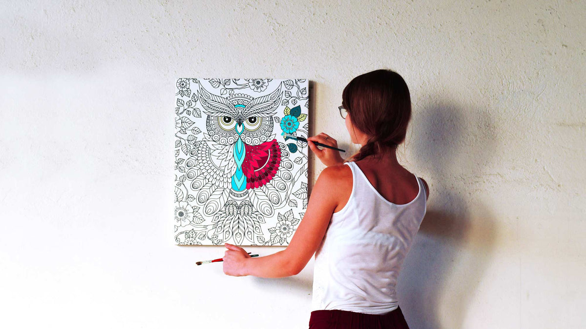 Art Therapy with KimColor Pre-Printed Canvases by Kimono