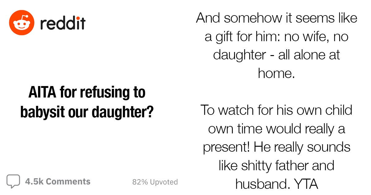Man Doesn’t Want To Babysit His Own Kid While His Wife Goes On Vacation
