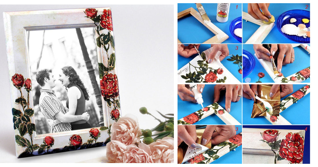 Decorate a Picture Frame with Découpage and Gold Leaf