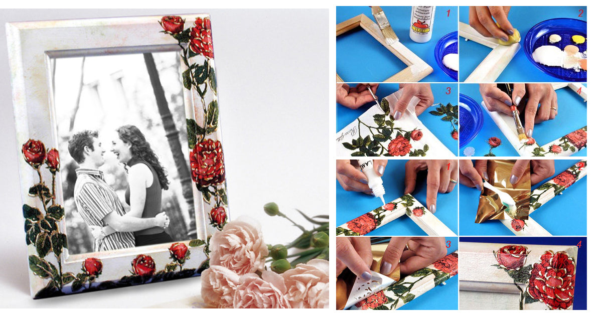 Decorate a Picture Frame with Découpage and Gold Leaf