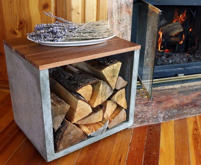 Simple piece of furniture that you can make to store firewood - grandgoldman.com