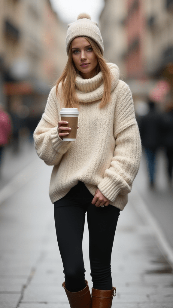 15 Women's Stylish Leggings Outfits for Winter