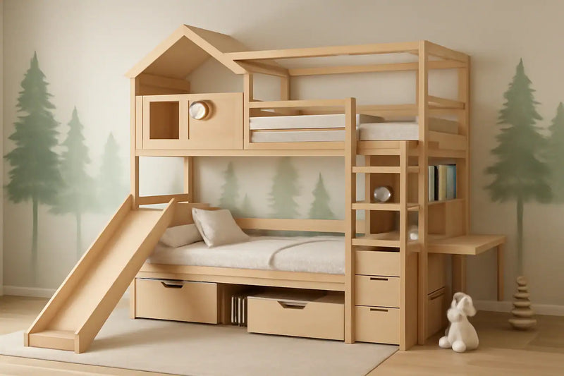 Cabin-Shaped Bed Design Ideas Wood
