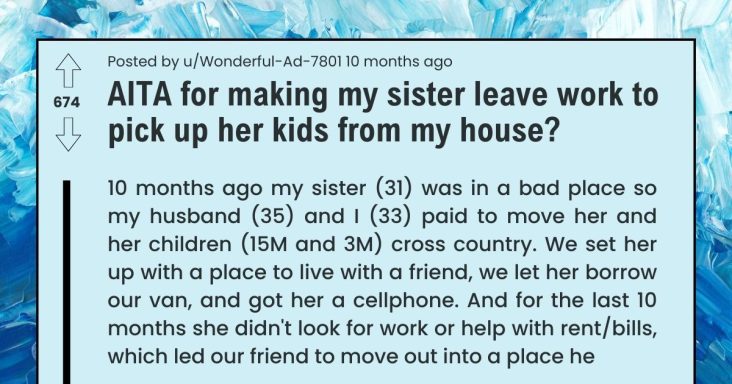 Lazy And Entitled Sibling Fully Depends On Sister, Even Assumed She Would Take Her Kids To School - grandgoldman.com
