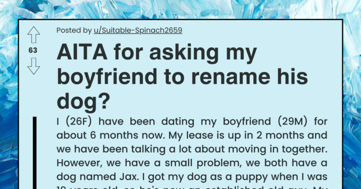 Girlfriend Asks Boyfriend To Either Change Name Of Her Dog Or Rehome The Dog