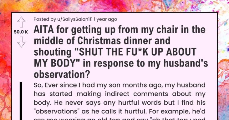 Wife Finally Snapped At Husband During Christmas Dinner Who Had Been Body Shaming Her For A Long Time - grandgoldman.com