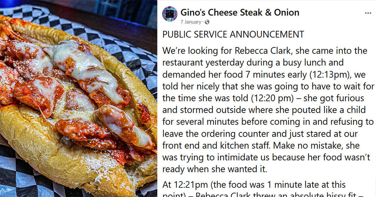 Karen Who Left Because She Had To Wait For Her Sandwich To Be Cooked Got Roasted By The Restaurant On Facebook